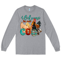 Heather Grey welcome to our coop Long Sleeve Tee - Artiststas