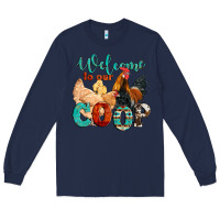 Navy welcome to our coop Long Sleeve Tee - Artiststas