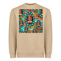 Mushroom football leopard turquoise gemstone sunflower seamless pattern Heavyweight Sweatshirt - JahusDesignShop