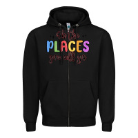Black oh the places you will go Zipper Hoodie - MaliasSmallBusiness