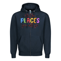 Navy oh the places you will go Zipper Hoodie - MaliasSmallBusiness