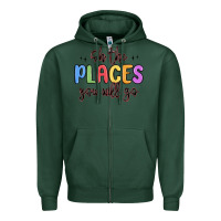 Sports Green oh the places you will go Zipper Hoodie - MaliasSmallBusiness