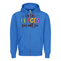 True Royal oh the places you will go Zipper Hoodie - MaliasSmallBusiness