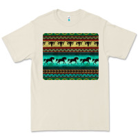 Bone turquoise horse and bullskull aztec  pattern Premium Tee - BarkalooDesign