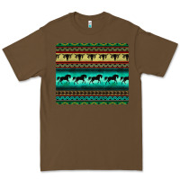 Cacao turquoise horse and bullskull aztec  pattern Premium Tee - BarkalooDesign
