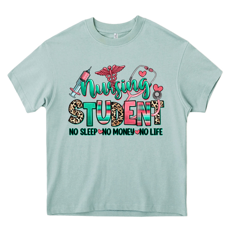 Nursing Student No Sleep No Money No Life Heavy Core Tee by RanaPortraitStore | Teevron