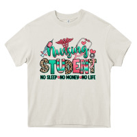 Cream nursing student no sleep no money no life Heavy Core Tee - RanaPortraitStore