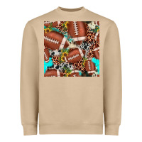 Mushroom football leopard turquoise cowhide sunflower seamless pattern Heavyweight Sweatshirt - JahusDesignShop