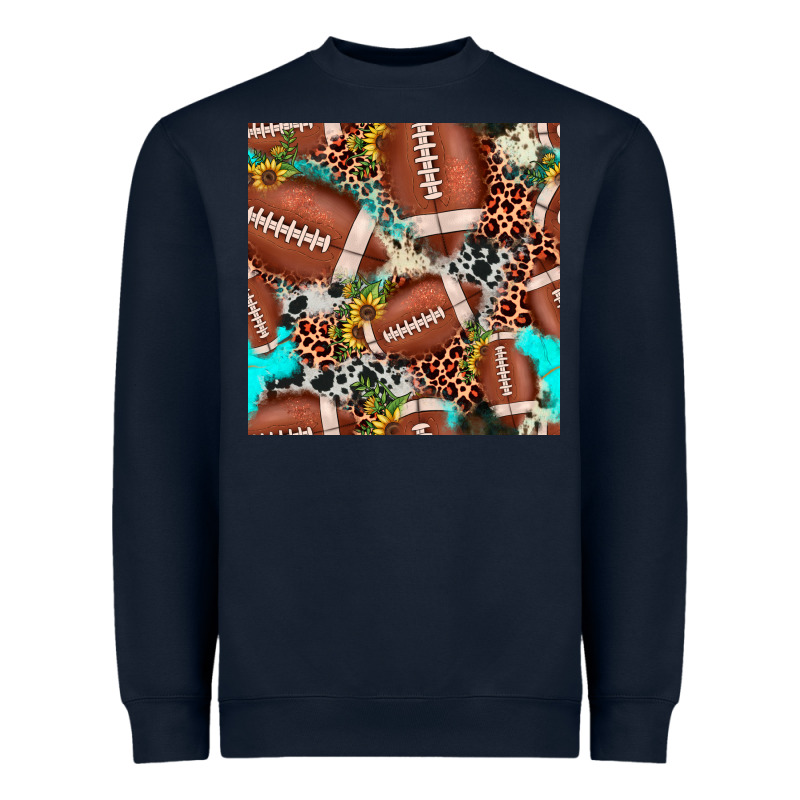 Football Leopard Turquoise Cowhide Sunflower Seamless Pattern Heavyweight Sweatshirt by JahusDesignShop | Teevron