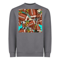 Storm football leopard turquoise cowhide sunflower seamless pattern Heavyweight Sweatshirt - JahusDesignShop