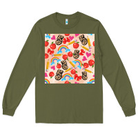 Army Green back to school seamless pattern 5 (3600x3600) Long Sleeve Tee - AdoDesignShop