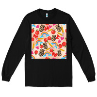 Black back to school seamless pattern 5 (3600x3600) Long Sleeve Tee - AdoDesignShop