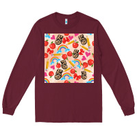 Burgundy back to school seamless pattern 5 (3600x3600) Long Sleeve Tee - AdoDesignShop
