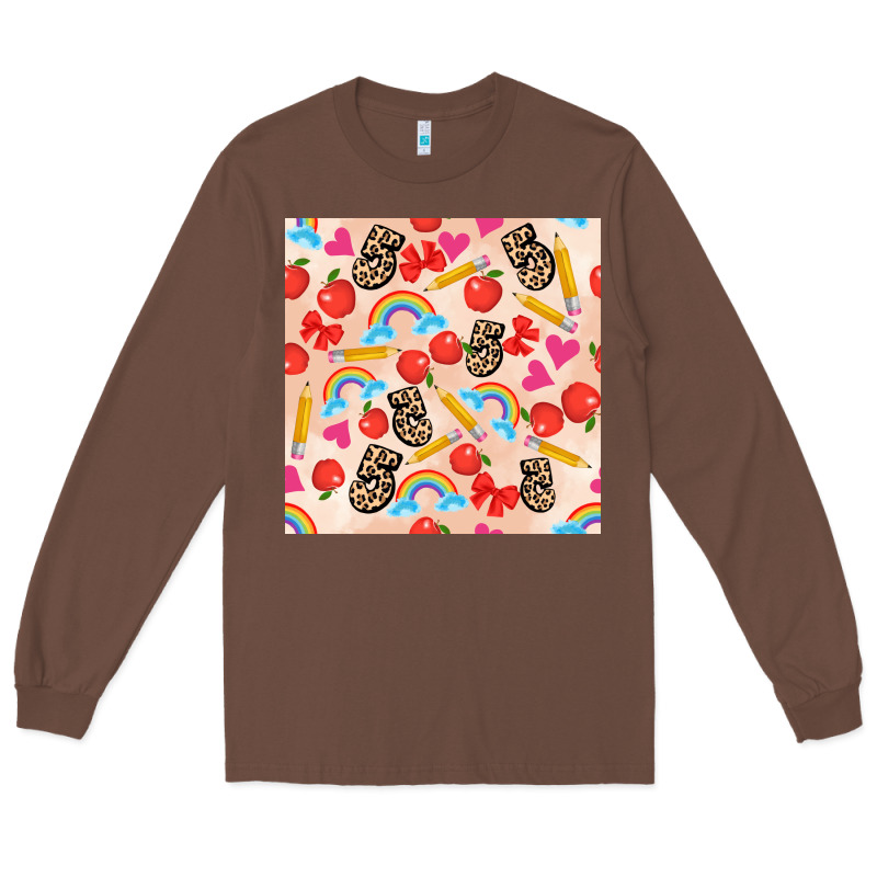 Back To School Seamless Pattern 5 (3600x3600) Long Sleeve Tee by AdoDesignShop | Teevron