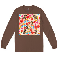 Chestnut back to school seamless pattern 5 (3600x3600) Long Sleeve Tee - AdoDesignShop
