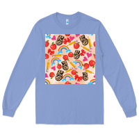 Colony Blue back to school seamless pattern 5 (3600x3600) Long Sleeve Tee - AdoDesignShop
