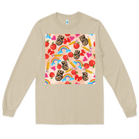 Mushroom back to school seamless pattern 5 (3600x3600) Long Sleeve Tee - AdoDesignShop