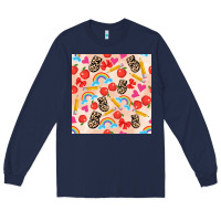 Navy back to school seamless pattern 5 (3600x3600) Long Sleeve Tee - AdoDesignShop