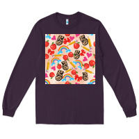Plum back to school seamless pattern 5 (3600x3600) Long Sleeve Tee - AdoDesignShop