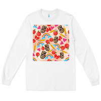 White back to school seamless pattern 5 (3600x3600) Long Sleeve Tee - AdoDesignShop