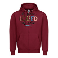 Burgundy for god so loved the world Zipper Hoodie - MaliasSmallBusiness
