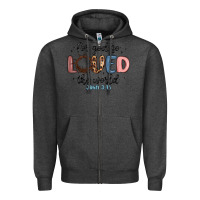 Charcoal Heather for god so loved the world Zipper Hoodie - MaliasSmallBusiness