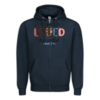 Navy for god so loved the world Zipper Hoodie - MaliasSmallBusiness