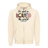 Sandshell for god so loved the world Zipper Hoodie - MaliasSmallBusiness
