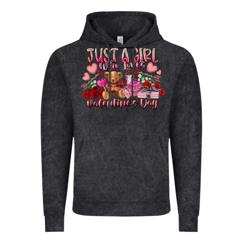 Just  Girl Who Loves Valentines Day Vintage Hoodie by RacoonDesign | Teevron
