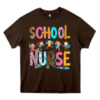 Chocolate Brown school nurse Heavy Core Tee - RanaPortraitStore