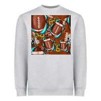 Heather Grey football leopard gemstone sunflower seamless pattern Heavyweight Sweatshirt - JahusDesignShop
