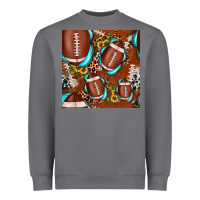 Football Leopard Gemstone Sunflower Seamless Pattern Heavyweight Sweatshirt | Teevron
