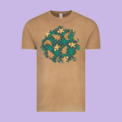 Christmas Gingerbread Cookies Patch Vintage Tee Designed By Bundleandbundleshop