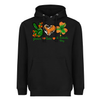 Black Peace Love St.Patrick's Day Heavyweight Hoodie - BundleAndBundleShop