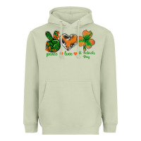 Matcha Peace Love St.Patrick's Day Heavyweight Hoodie - BundleAndBundleShop