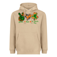 Mushroom Peace Love St.Patrick's Day Heavyweight Hoodie - BundleAndBundleShop