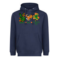 Navy Peace Love St.Patrick's Day Heavyweight Hoodie - BundleAndBundleShop