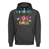 Charcoal Heather i sparkled my way through 100 days Zipper Hoodie - MaliasSmallBusiness