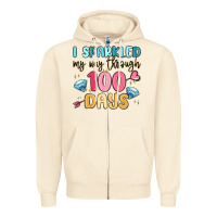 Sandshell i sparkled my way through 100 days Zipper Hoodie - MaliasSmallBusiness