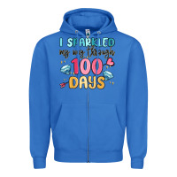 True Royal i sparkled my way through 100 days Zipper Hoodie - MaliasSmallBusiness