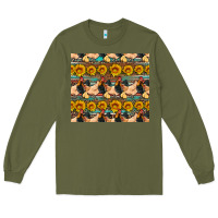 Army Green seamless poultry farm sunflowers chicken coop tumbler Long Sleeve Tee - Artiststas