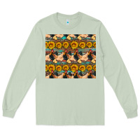 Matcha seamless poultry farm sunflowers chicken coop tumbler Long Sleeve Tee - Artiststas