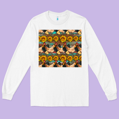 Seamless Poultry Farm Sunflowers Chicken Coop Tumbler Long Sleeve Tee Designed By Artiststas