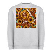 Heather Grey football leopard sunflower seamless pattern Heavyweight Sweatshirt - JahusDesignShop