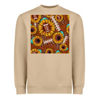 Mushroom football leopard sunflower seamless pattern Heavyweight Sweatshirt - JahusDesignShop
