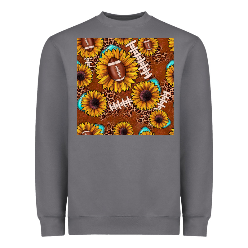 Football Leopard Sunflower Seamless Pattern Heavyweight Sweatshirt by JahusDesignShop | Teevron