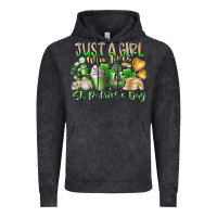 Vintage Black Just a Girl who Loves Saint Patrick's Day Vintage Hoodie - RacoonDesign