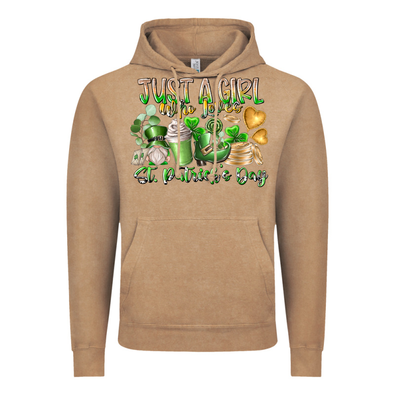Just A Girl Who Loves Saint Patrick's Day Vintage Hoodie by RacoonDesign | Teevron