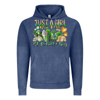 Vintage Denim Just a Girl who Loves Saint Patrick's Day Vintage Hoodie - RacoonDesign