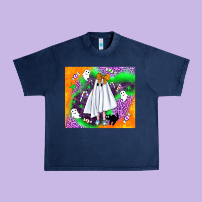 Cute Ghost Halloween Tumbler Urban Heavy Tee Designed By Bundleandbundleshop